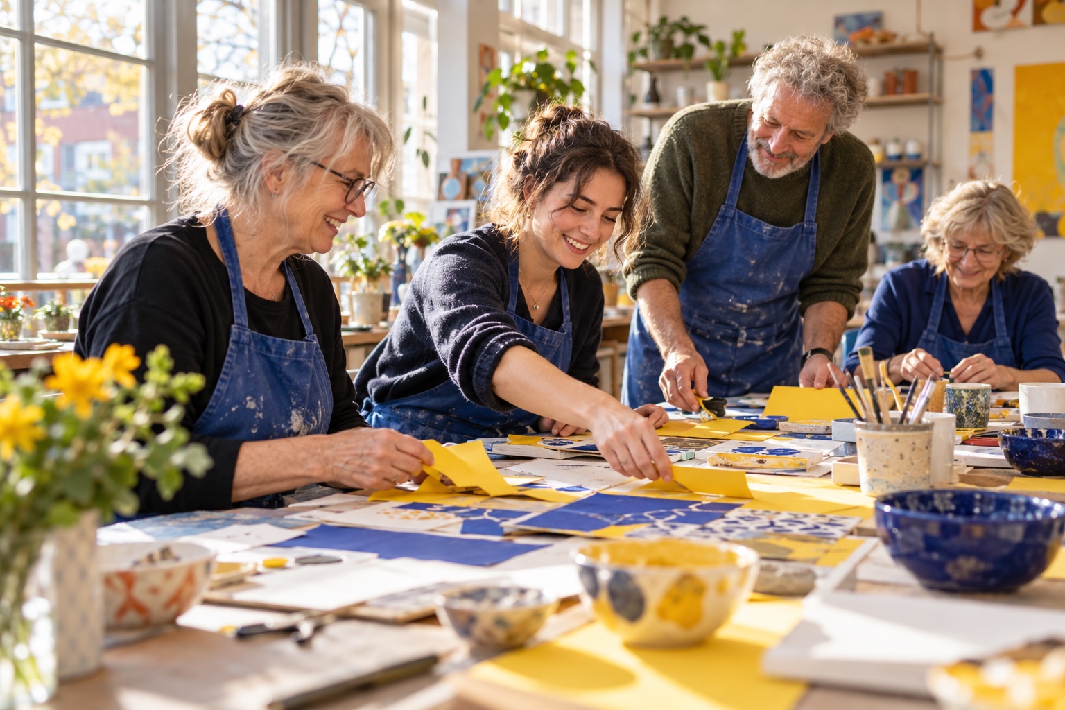 Samen creatief bezig in een culturele ontmoetingsruimte